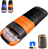 ODESUN Saco de dormir para adultos, mochila leve, à prova d'água, clima frio -1,1 °C - Sacos de dormir quentes e espessos com zíper para acampamento, viagem, ciclismo, quatro estações