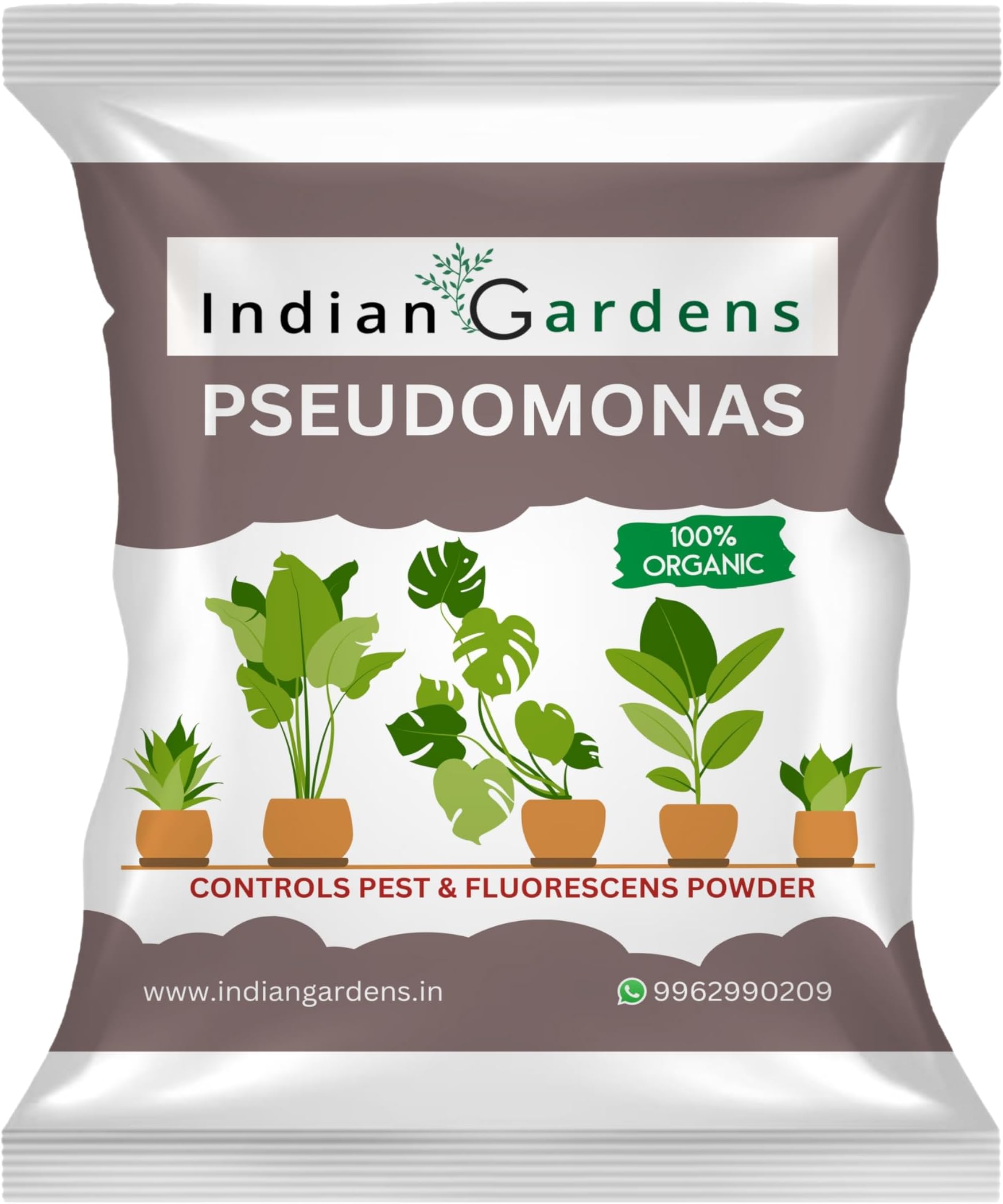 Indian Gardens - Pseudomonas Plant fertilizer | Soil health booster | Pseudomonas fluorescens |Chemical-free plant food - 400 Grams