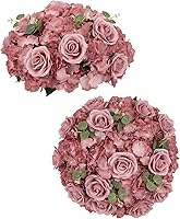 Vista 21 de BLOSMON Bolas de Flores Artificiales Centros de Mesa de Boda 2 Piezas 11.8" Lila Flores Falsas Rosa Hortensia Arreglo de Bolas Centro de Mesa