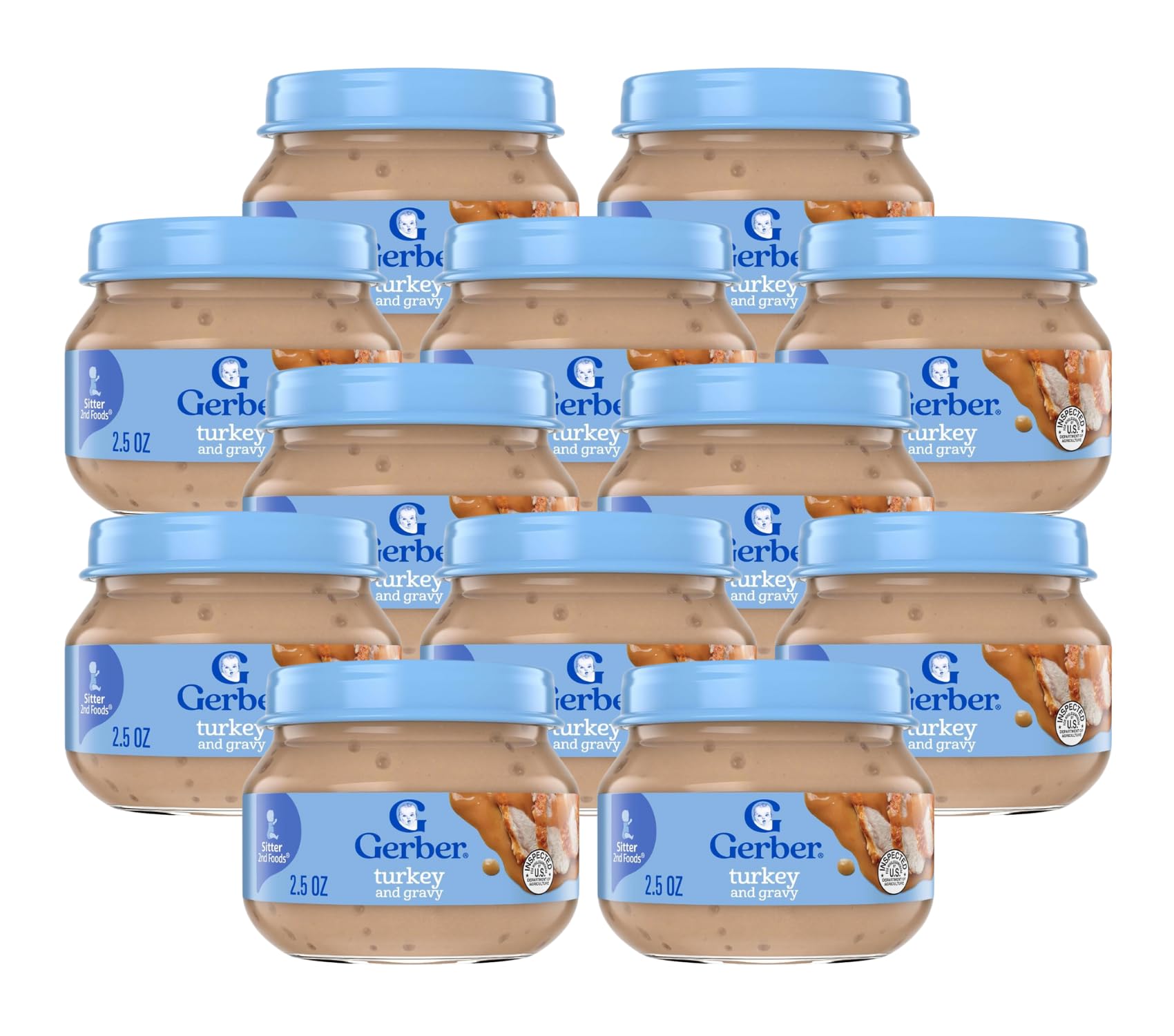 Gerber Mealtime for Baby 2nd Foods Baby Food Jar, Non-GMO Pureed Baby Food with Essential Nutrients (Turkey)