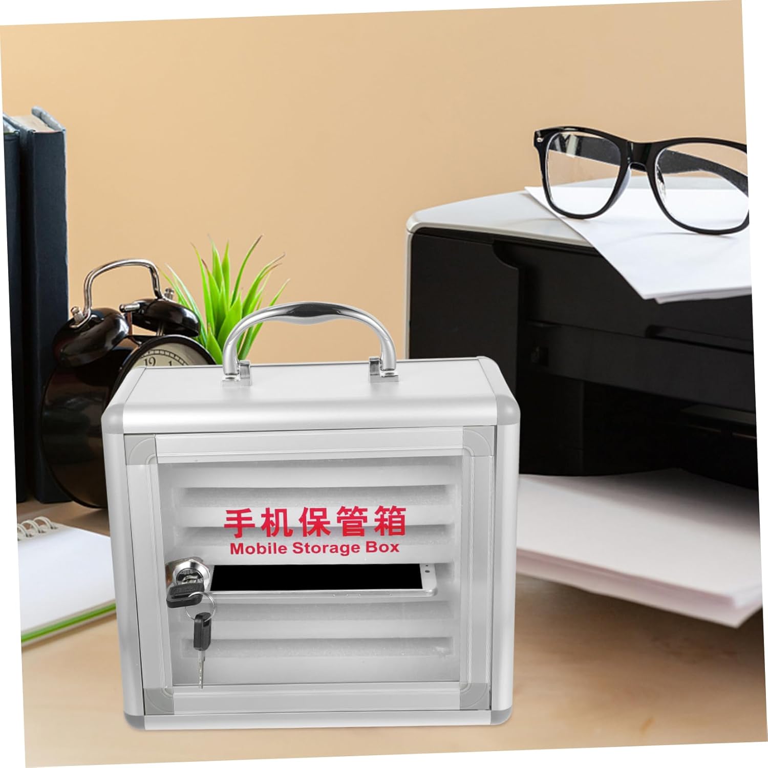 Gadpiparty Mobile Phone Storage Organizer Lockable Case Design for Office Classroom and Restaurant Slot Cell Phone Locker Slots