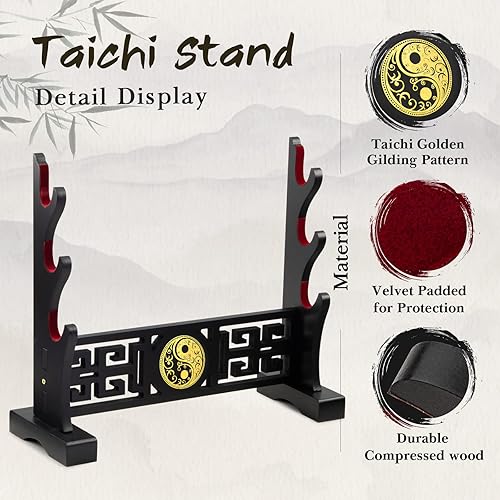 Miniatura 3 de Ekkhysis Taichi - Soporte acolchado para espada, soporte de exhibición para sable de luz, espada samurái, hoja de cosplay, Tanjirou Demon Slayer