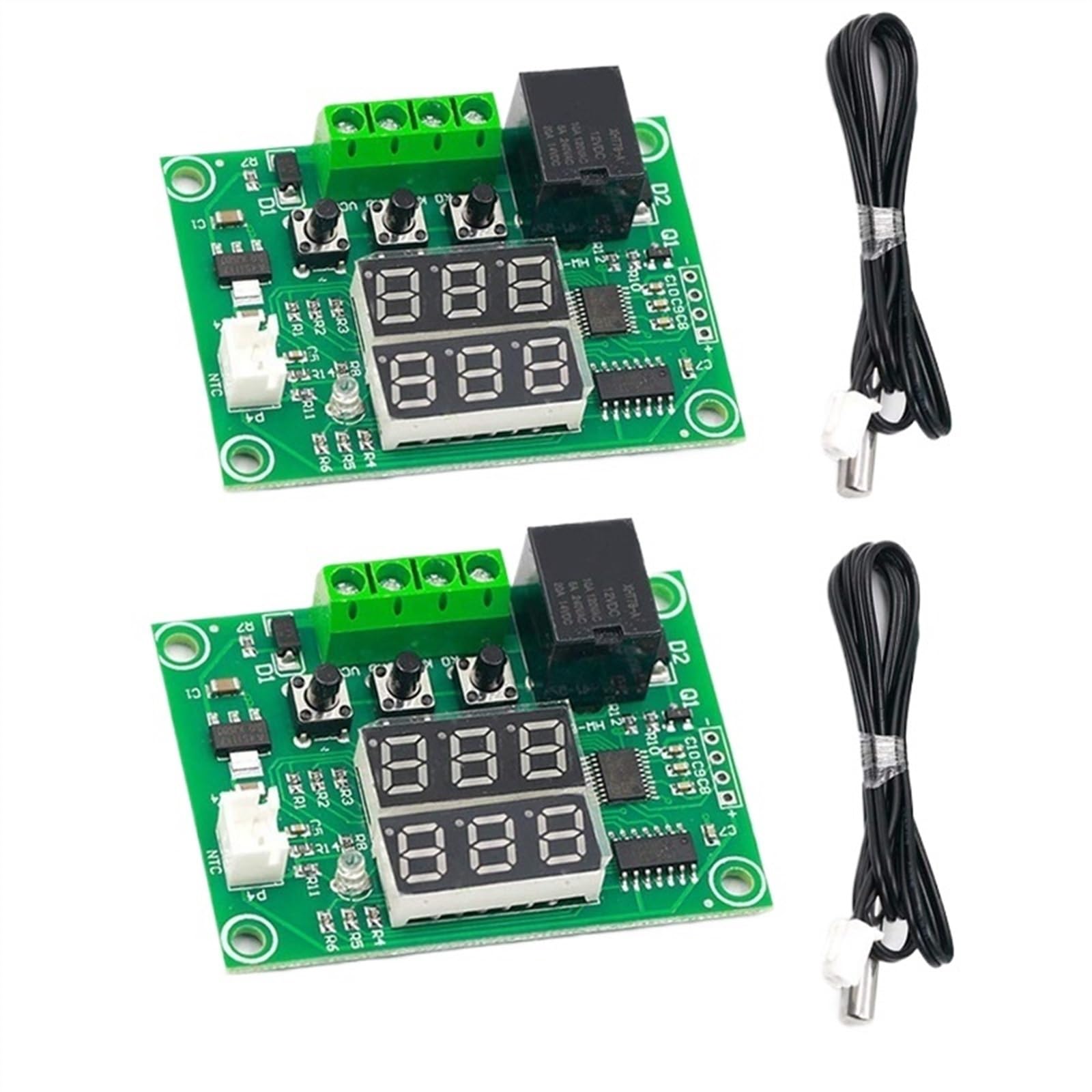 SBSSYVLMV 2Pcs XH-W1219 Dual LED Digital Display Thermostat Temperature Controller Regulator Switch Control Relay Sensor Module
