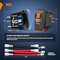 Vista 5 de Nilight - Interruptor basculante de luces de respaldo para UTV, encendido/apagado, interruptor de barra de luz LED de 5 pines SPST