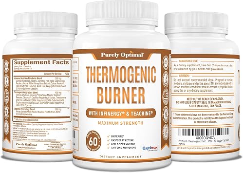 Purely Optimal Thermogenic Fat Burner for Women - Advanced Metabolism Support & Energy Booster - Natural Ingredients, Vegan-Friendly, Non-GMO - 60 Capsules