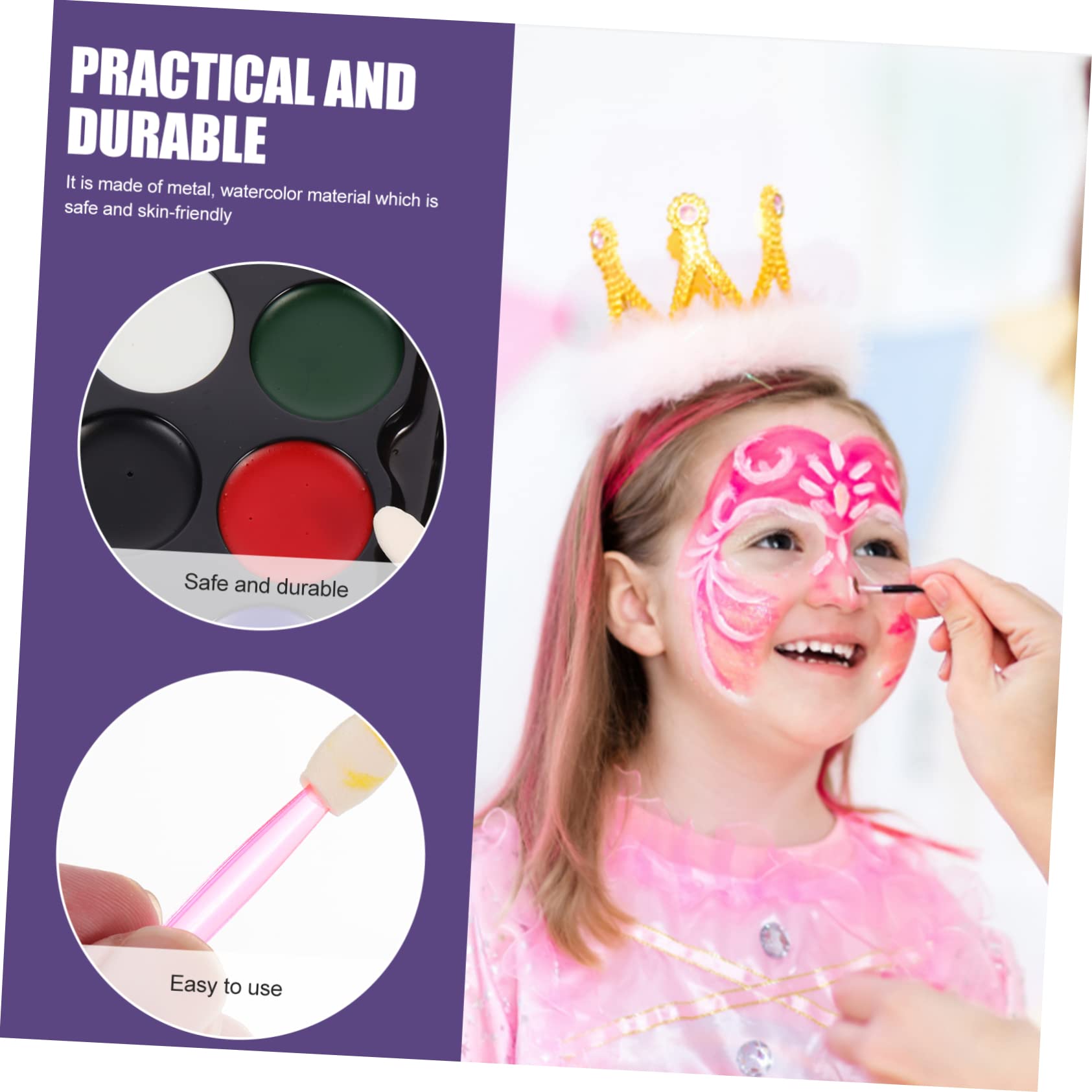 NUOBESTY 5 Set Dipinto Per Kit Per La Pittura Del Viso Strumento Per Il Trucco Del Festival Facepaint Vernice Per Il Corpo Del Viso Vernice Per Trucco Lavabile Colorful 4 Pezzi * 5