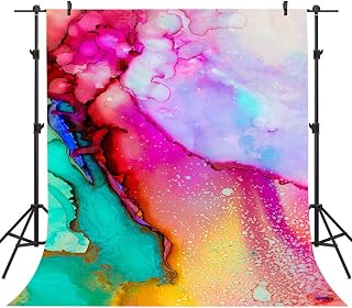 Colorful Watercolor Painting Backdrops Art Paint Photography Backgrounds Vinyl 5x7ft 80's 90's Theme Birthday Party Backdrop Photo Studio Props PHMOJEN WQPH401