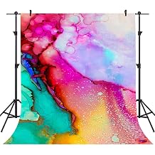 Colorful Watercolor Painting Backdrops Art Paint Photography Backgrounds Vinyl 5x7ft 80's 90's Theme Birthday Party Backdrop Photo Studio Props PHMOJEN WQPH401