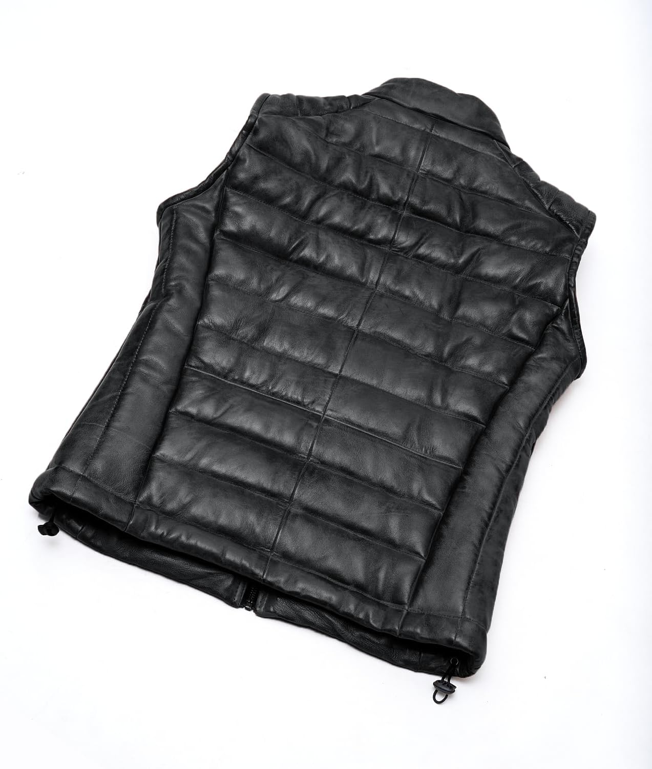 Distressed Quilted Puffer Down Leather Vest Men | Lightweight Distressed Brown vest | Leather Down Puffer Vest - Image 5