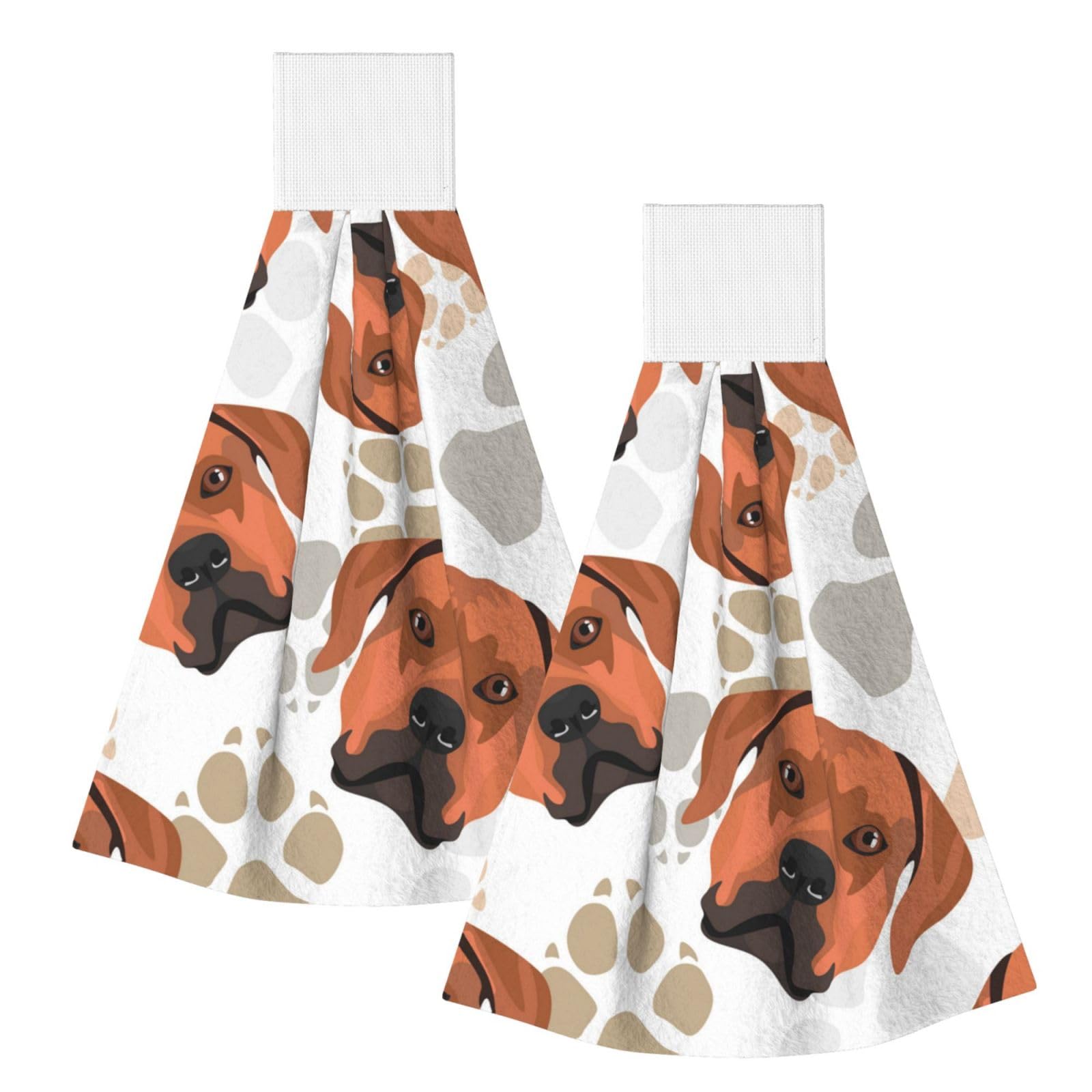 DOPKLNA Rhodesian Ridgeback With Love, 2 Pcs Hanging Coral Fiber Hand Towels for Bathroom, Absorbent Kitchen Towels