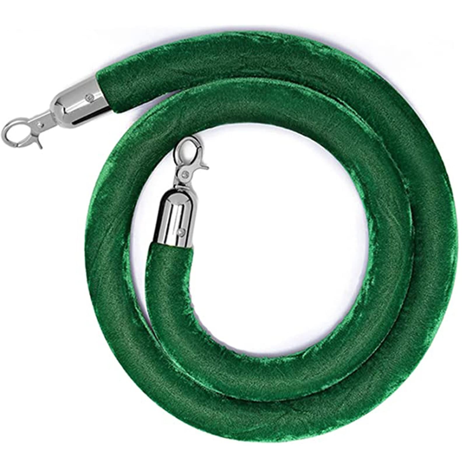 ZBBGTJK Crowd Control Rope 1.7m Silver Hook Queue Ber Thick Post Stanchion Safety Rope for Event Management Line for Queueing & Crowd Management