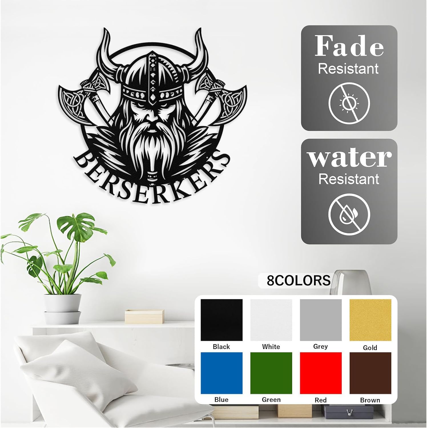 Custom Viking Warriors Metal Sign - Personalized Nordic Name Signs, Vikings Norse Home Signs, Black Metal Wall Art Decorative, Fathers Day, Mancave Decor, Gift for Viking Lover image 4