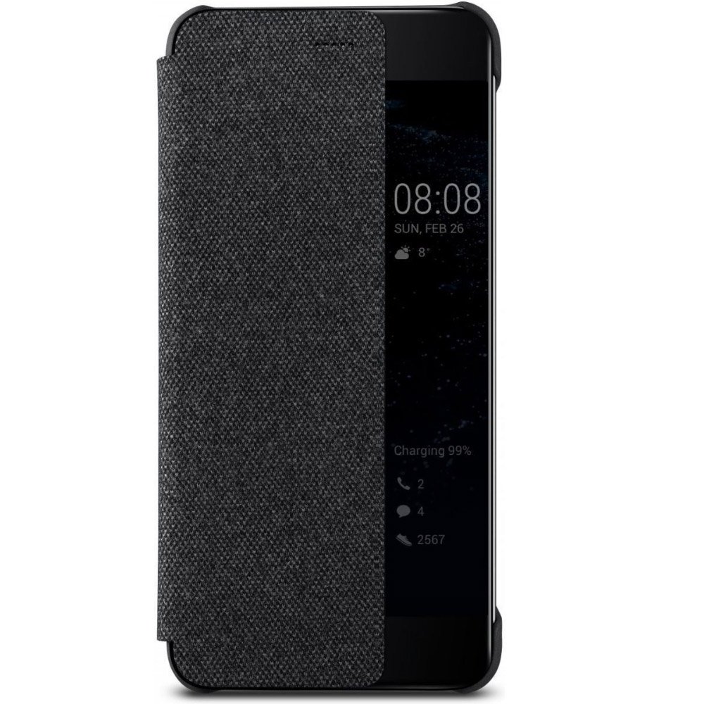 Husa flip Mobiwear pentru Huawei P10 Lite, albastra cu flori, rezistenta la socuri si zgarieturi