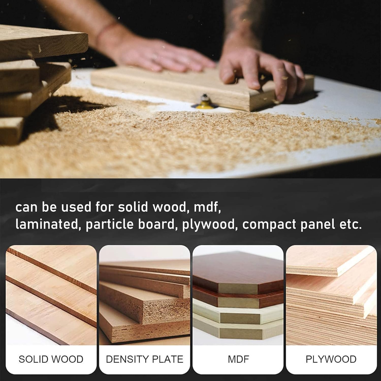 Sinoprotools 2Pcs Cabinet Door Rail and Stile Router Bits 1/2 Inch Shank, Round Over Rail and Stile Router Bit Set, Carbide-Tipped Milling Cutters for Professional Woodworking or DIY - - 