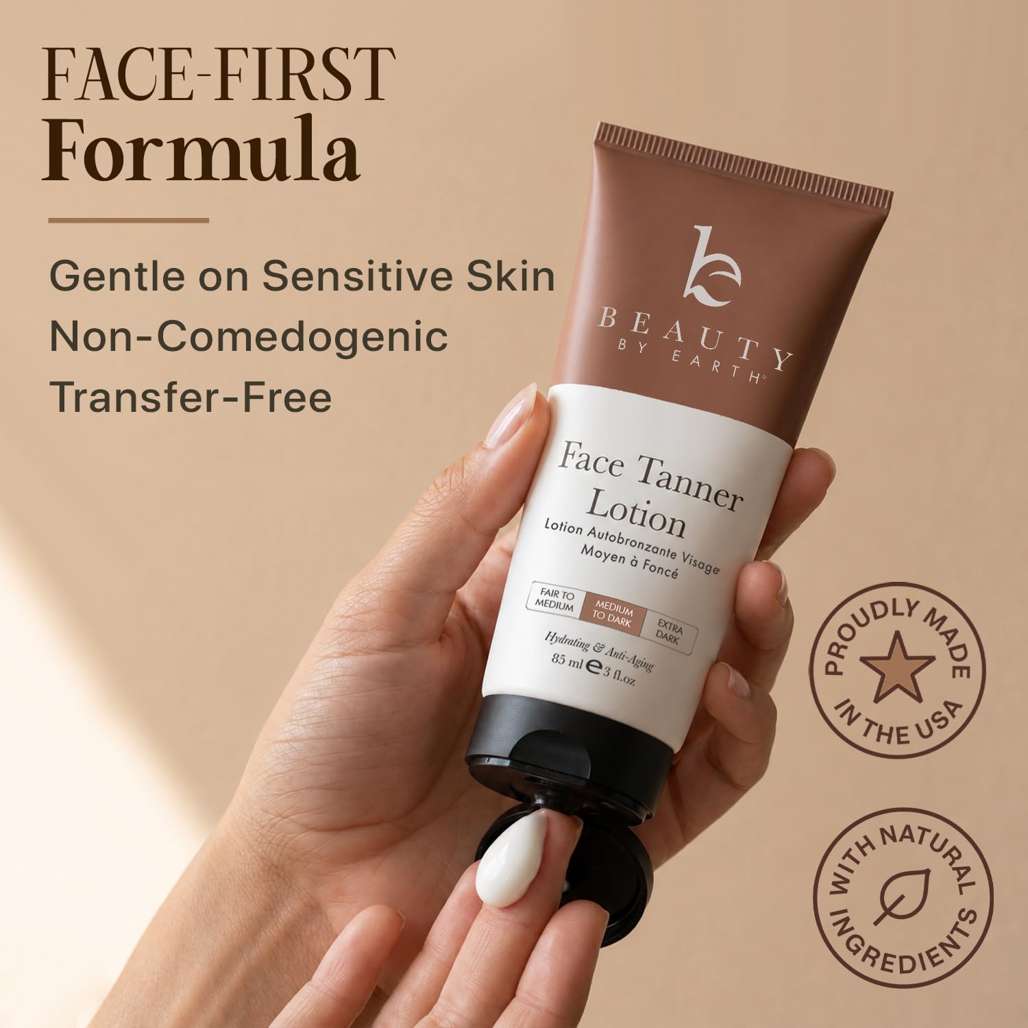 Face Tanner Lotion with Natural & Organic Ingredients