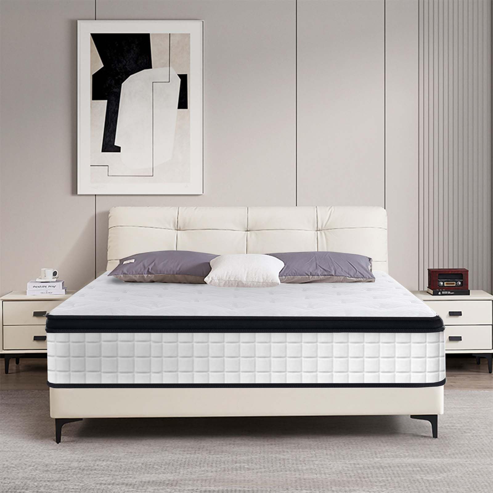 Full Size 12 Inch Memory Foam Mattress, Hybrid Mattress in a Box with Independent Pocket Spring for Motion Isolation, Soft Comfortable Medium Firm,