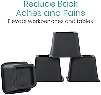 Vista 12 de Vive Bed Risers Heavy Duty (4 Pack - 5 Inch) - Furniture Lifts Risers for Couch, Table, Desk, Chair & Dorm Bed Risers for Bed Frame - Leg Elevator