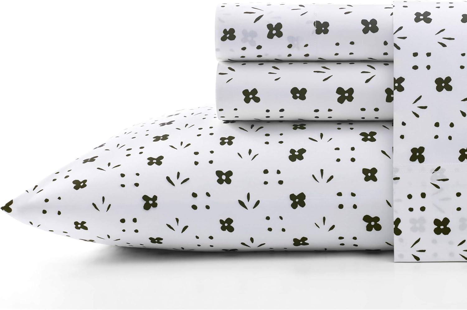 Marimekko Kukkaketo Cotton Black Sheet Set, Queen