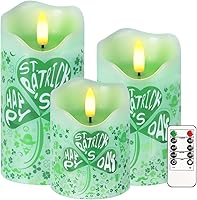 Vista 11 de Velas sin llama, juego de 3 velas LED parpadeantes de hoja de arce con control remoto y temporizador, velas LED regulables que funcionan