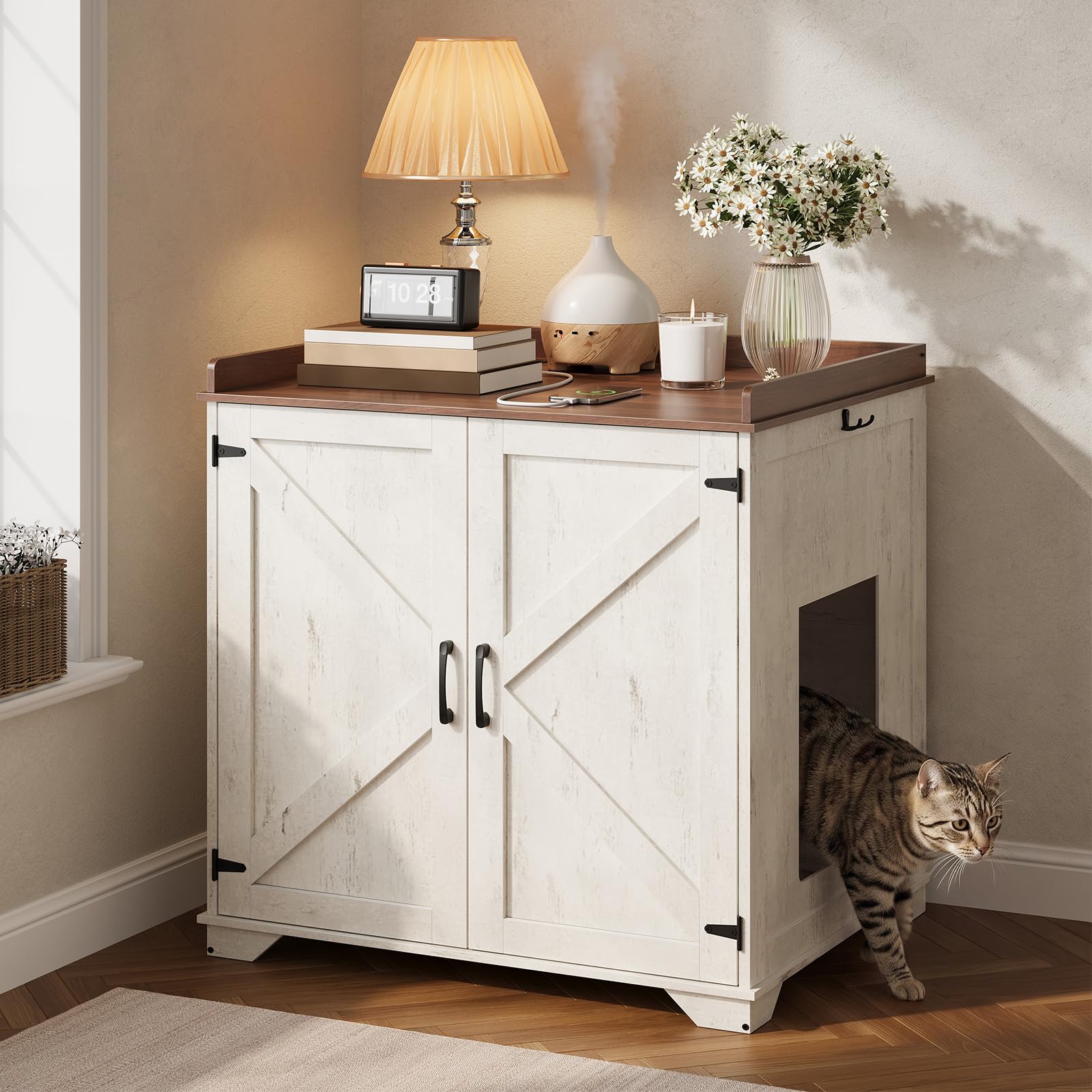 HARU　 コレクションbox 30マス5x6 ２セット　ホワイトオーク Amazon.com: HOOBRO Automatic Litter Box Furniture for Large