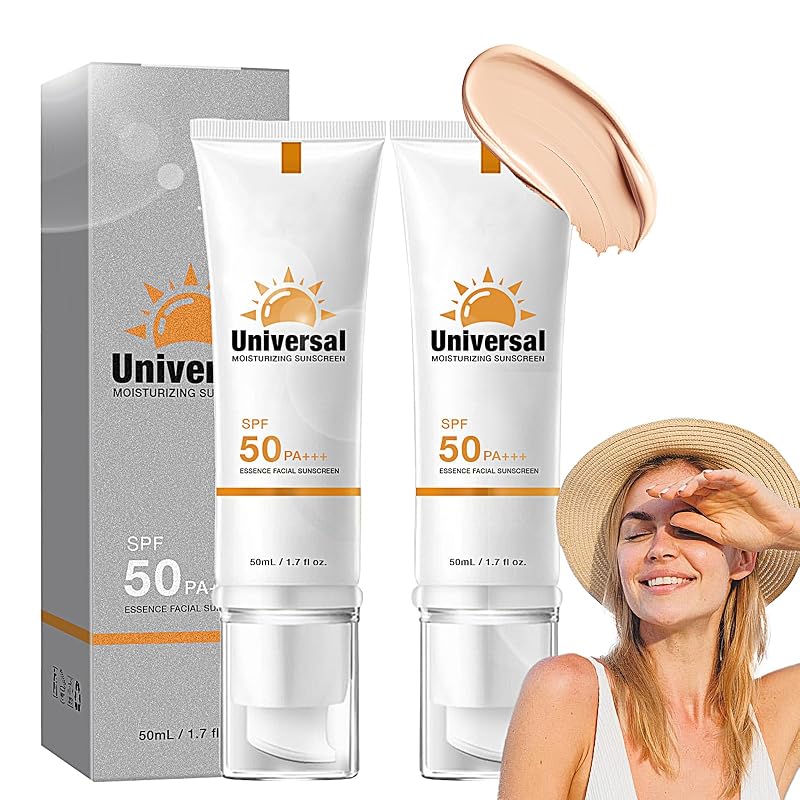 Protetor solar facial com cor Qawnfy SPF 50, tom adaptável, textura não pegajosa, 165 mL