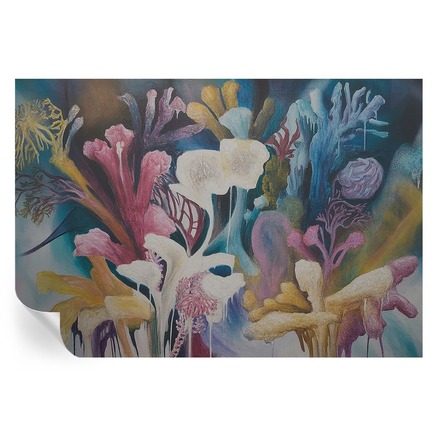 Vinilos decorativos de explosion floral 152x104 cm para crear un salon moderno y acogedor