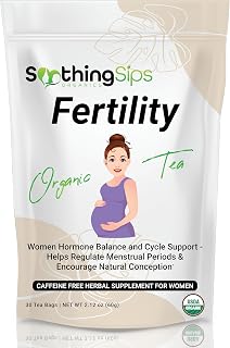 Soothing Sips Fertility Tea for Women: Fertility Tea Blend Promoting Conception, Hormonal Balance, and Menstrual Regulation - Caffeine-Free - USDA Organic - 30 Teabags