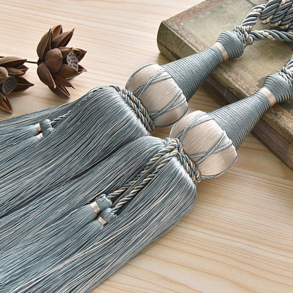 1 Pair European Style Curtain Bandage Luxurious Curtain Hanging Ball Decorative Tassels Curtain Tiebacks Curtain Rope Holdbacks (Beige)
