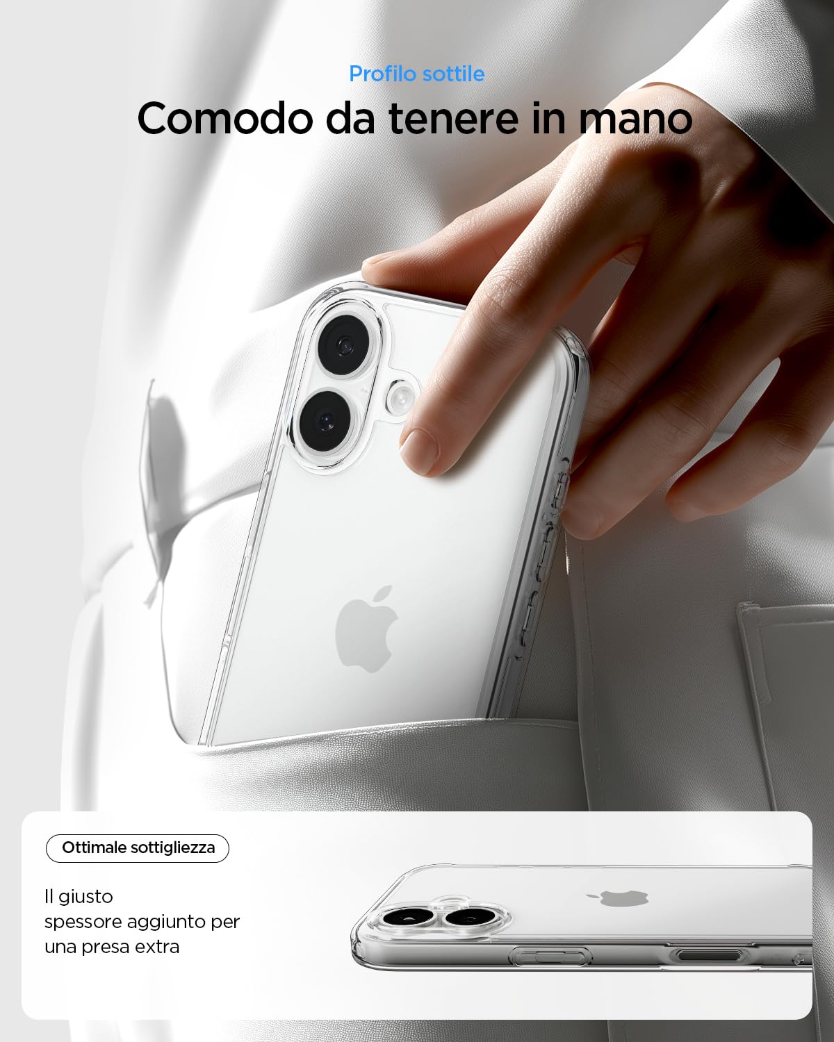 Spigen Ultra Hybrid Pack - Cover Trasparente e Vetro Temperato per Schermo/Fotocamera per iPhone 17