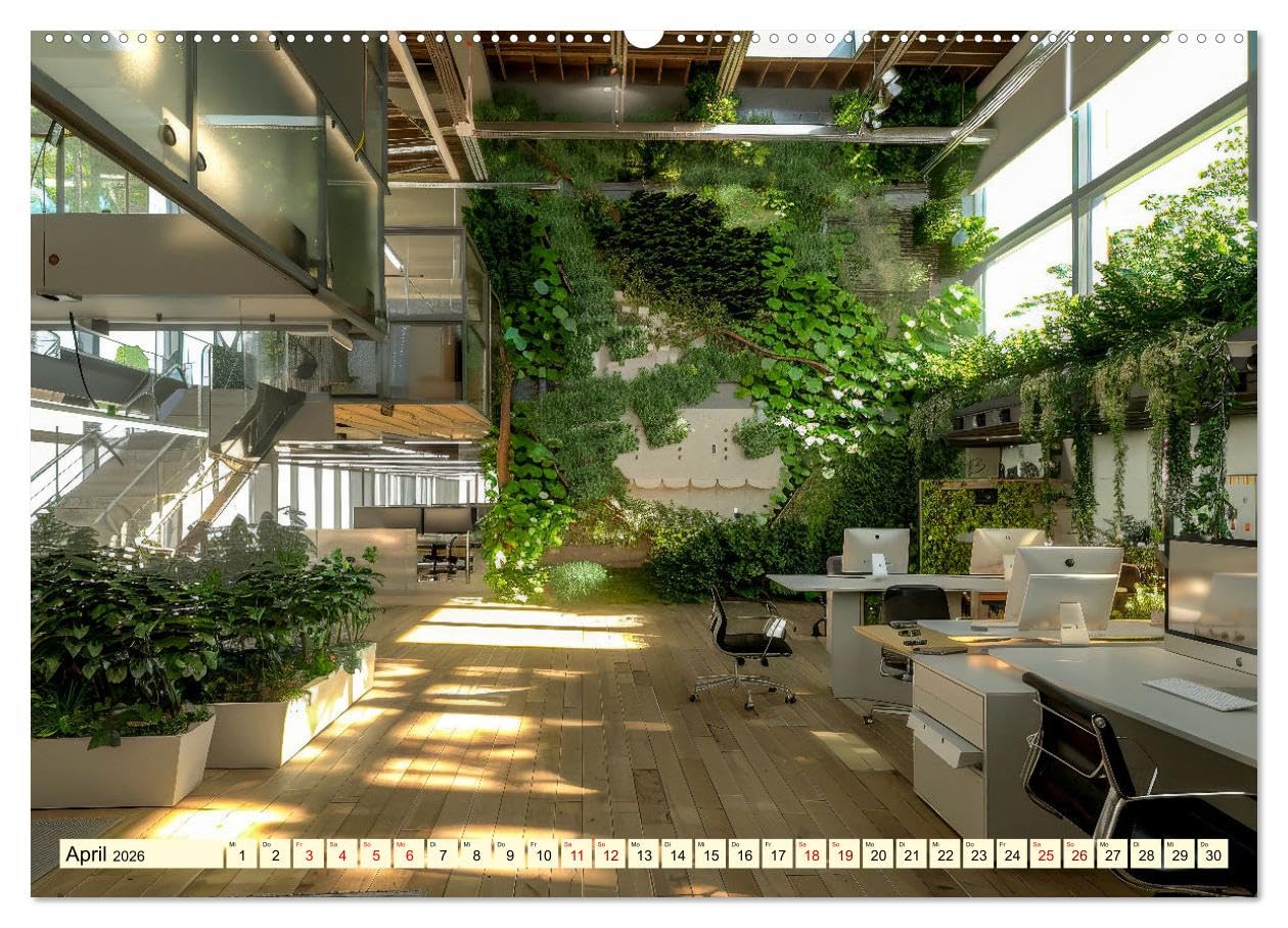Biophilic Design - Verbundenheit mit der Natur (hochwertiger Premium Wandkalender 2026 DIN A2 quer), Kunstdruck in Hochglanz: Orte schaffen, die Menschen glücklicher machen. (CALVENDO Orte)