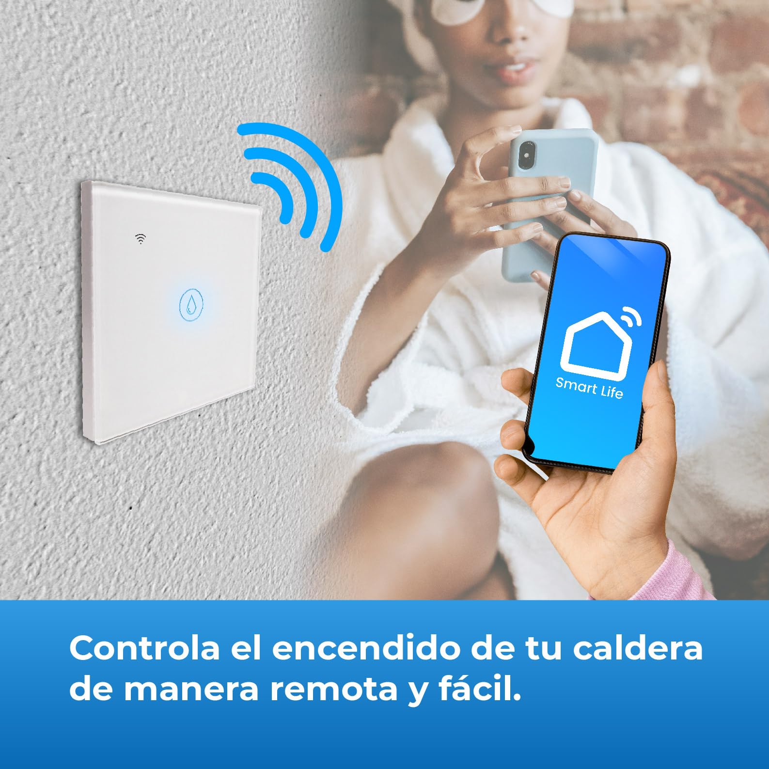 LED ATOMANT 4x Interruttore Vetro WiFi 40A Calentador Agua Smart Life