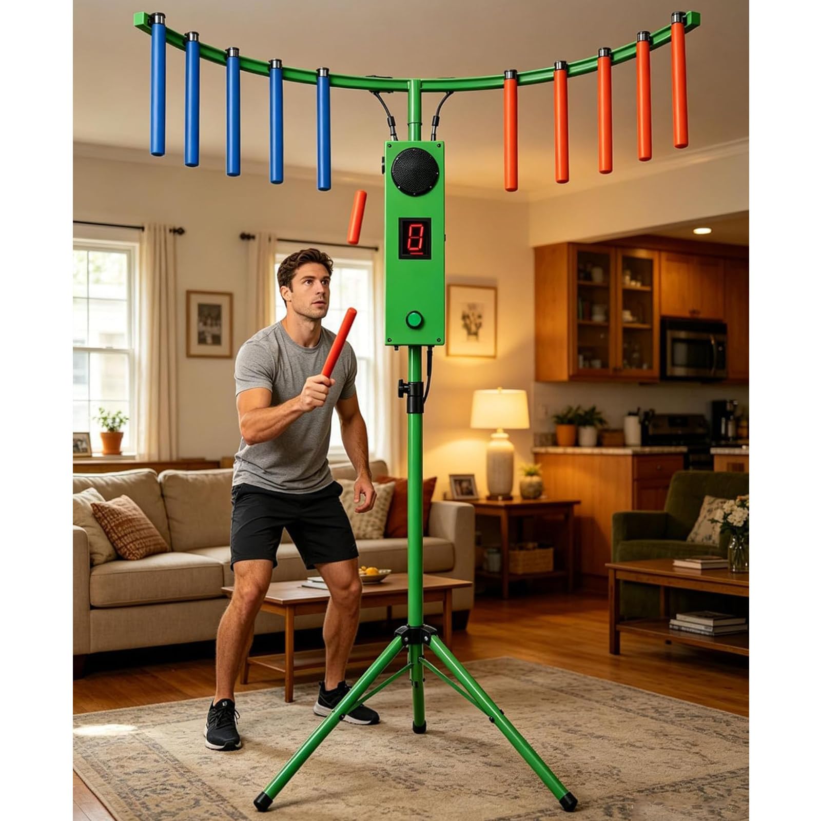 Ddzjtpp Green Hand Eye Coordination Training Catching Stick Game,Reflex Arcade Stick Game Machine,Catching Stick Arcade Game 3 Challenge Modes,10 Reaction Speeds And 6 Difficulty For Family