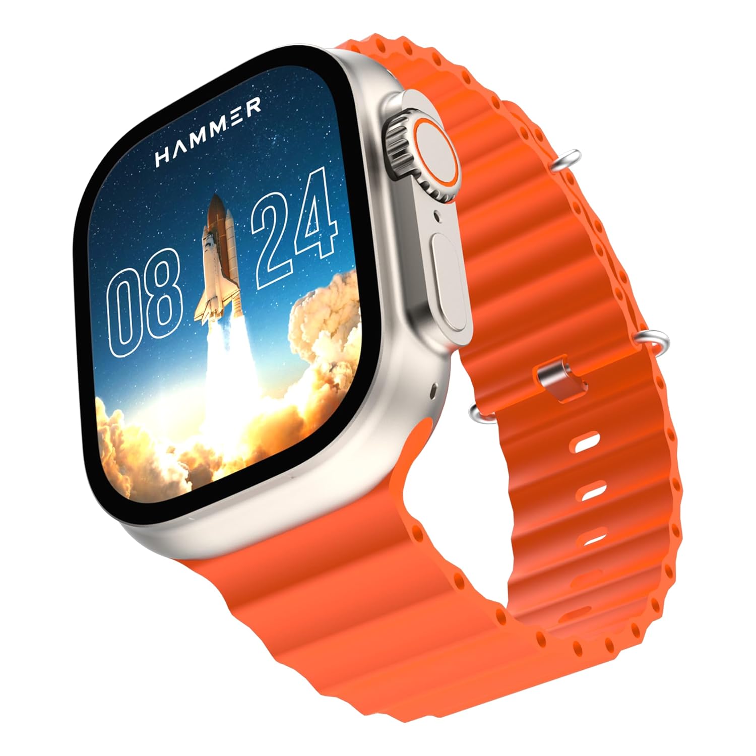 HAMMER Active 2.0 Ultra 1.95″ Display Bluetooth Calling Smart Watch with Metal Body, in-Bulit Games, Wireless Charging, AOD, 600 NITS Brightness (Orange) HAMMER Active 2.0 Ultra 1.95″ Display Bluetooth Calling Smart Watch with Metal Body, in-Bulit Games, Wireless Charging, AOD, 600 NITS Brightness (Orange)