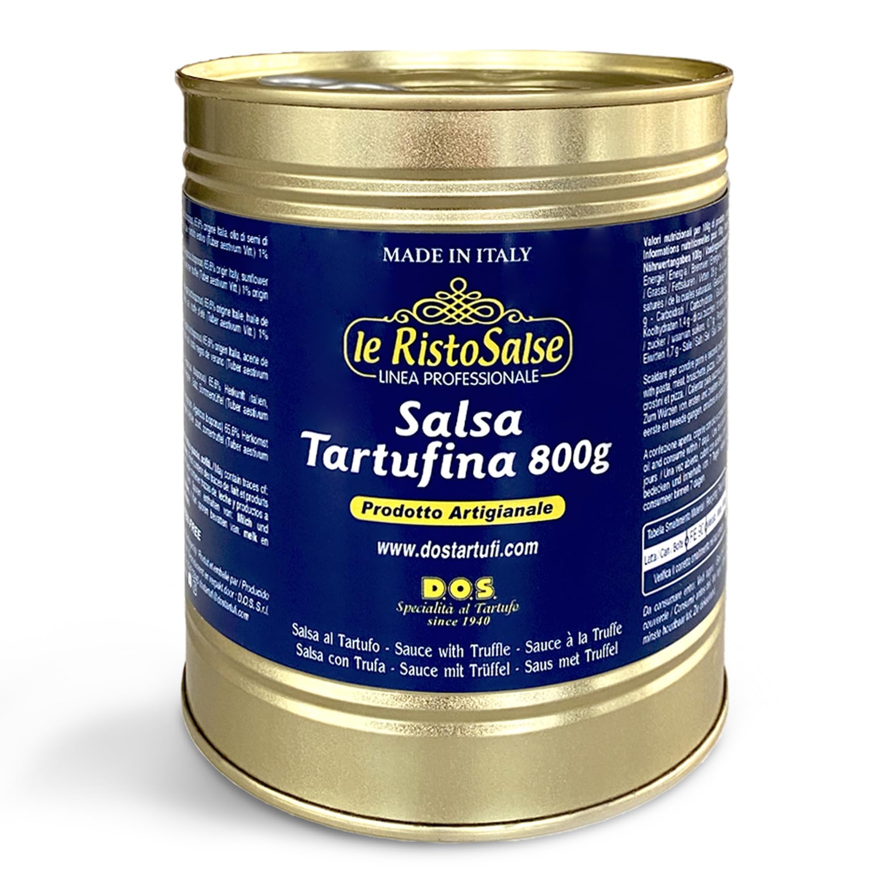 D.O.S. Specialità al Tartufo since 1940 - Salsa Tartufata 800g | Formato Professionale per Ristoranti | Prodotto al Tartufo | Senza Glutine | Prodotto Artigianale Umbro