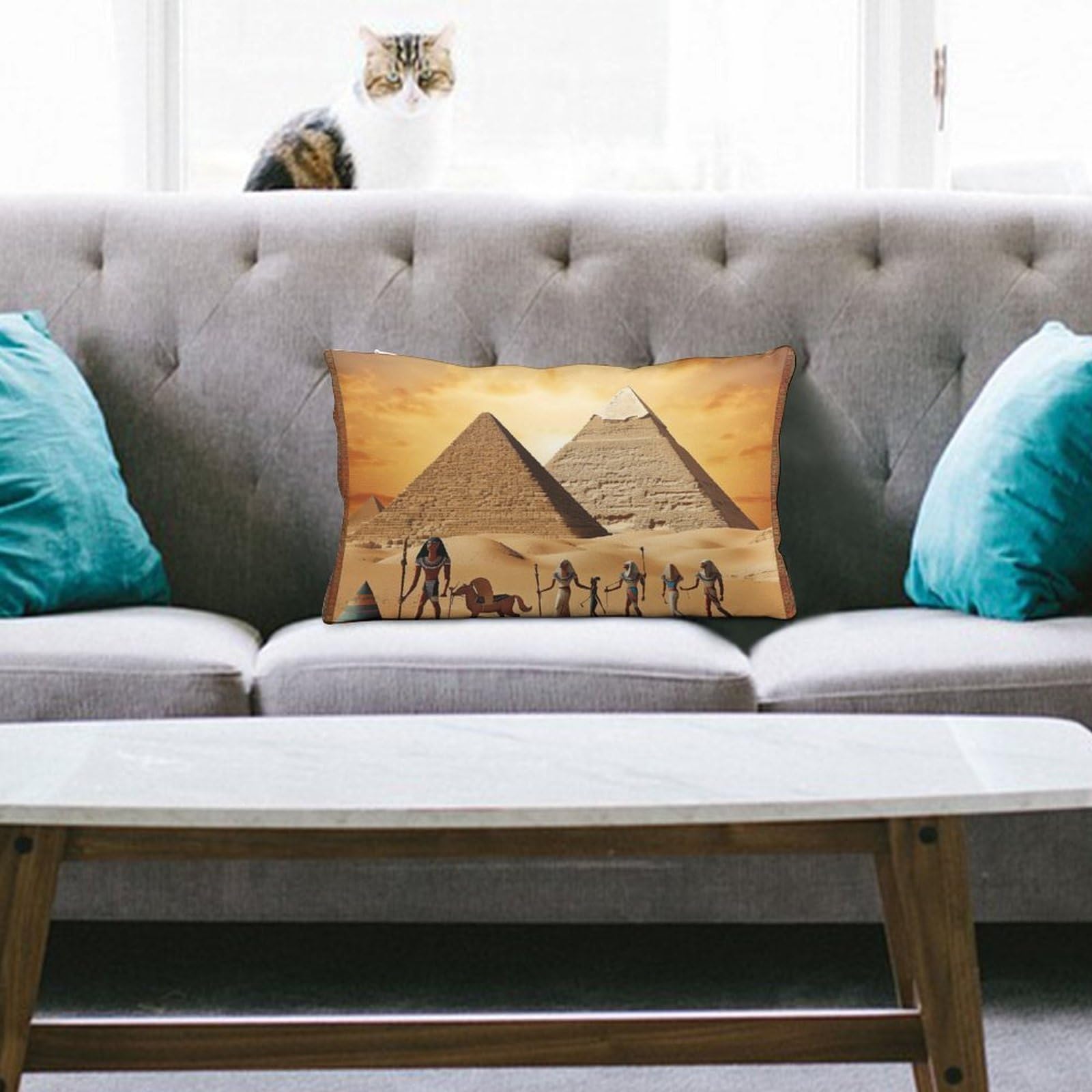 NTVOWPZO Decoration Throw Pillow Covers 8"x12" Pillowcases Covers Ancient Egypt Soft Pillowcases Modern Farmhouse Home Decor Sofa Cushions Covers for Couch Bed Living Room