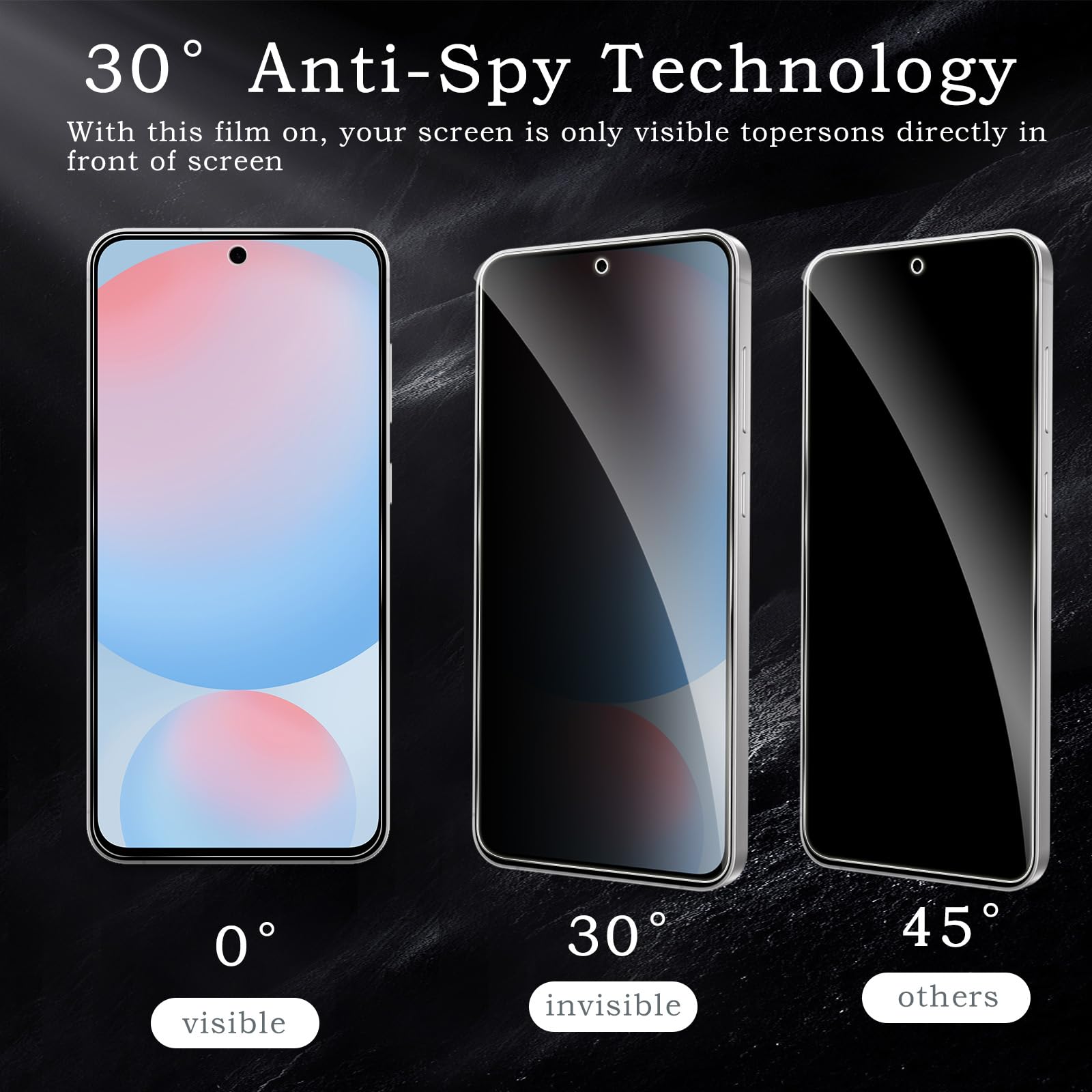 Pellicola protettiva per la privacy per Samsung Galaxy S24 FE, accessori in vetro temperato infrangibile, pellicola in vetro temperato anti spia, ultra resistente, durezza 9H, antiriflesso, HD,