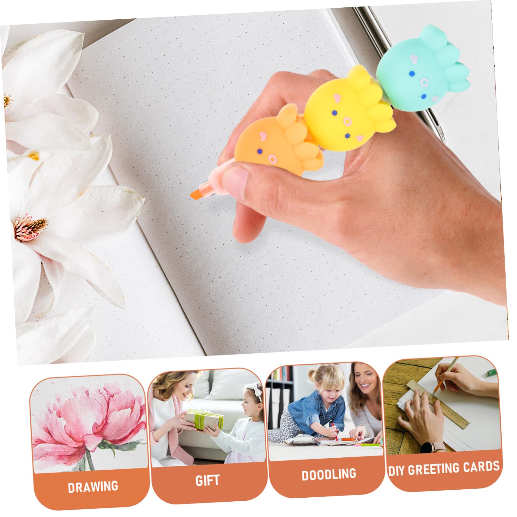 OSALADI 5 Sätze Cartoon Textmarker Herzform Bunte Fluoreszierende Marker Für Schule Und Büro Für Notizen Scrapbooking Und Kreative Projekte 25 Stück * 5