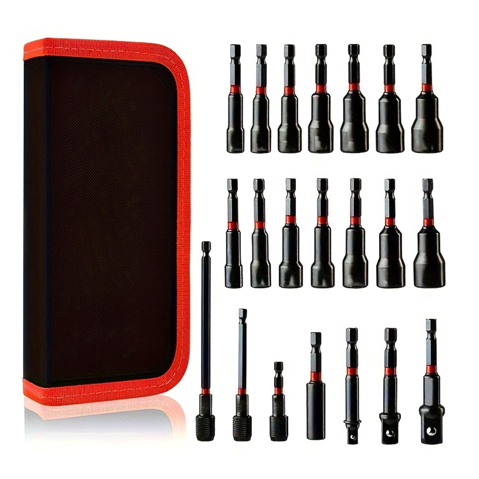Pffiocix Efficient 21 Piece Nut Driver Set And Chip Nut Screwdriver Set Drill Tip Drill With Storage Bag