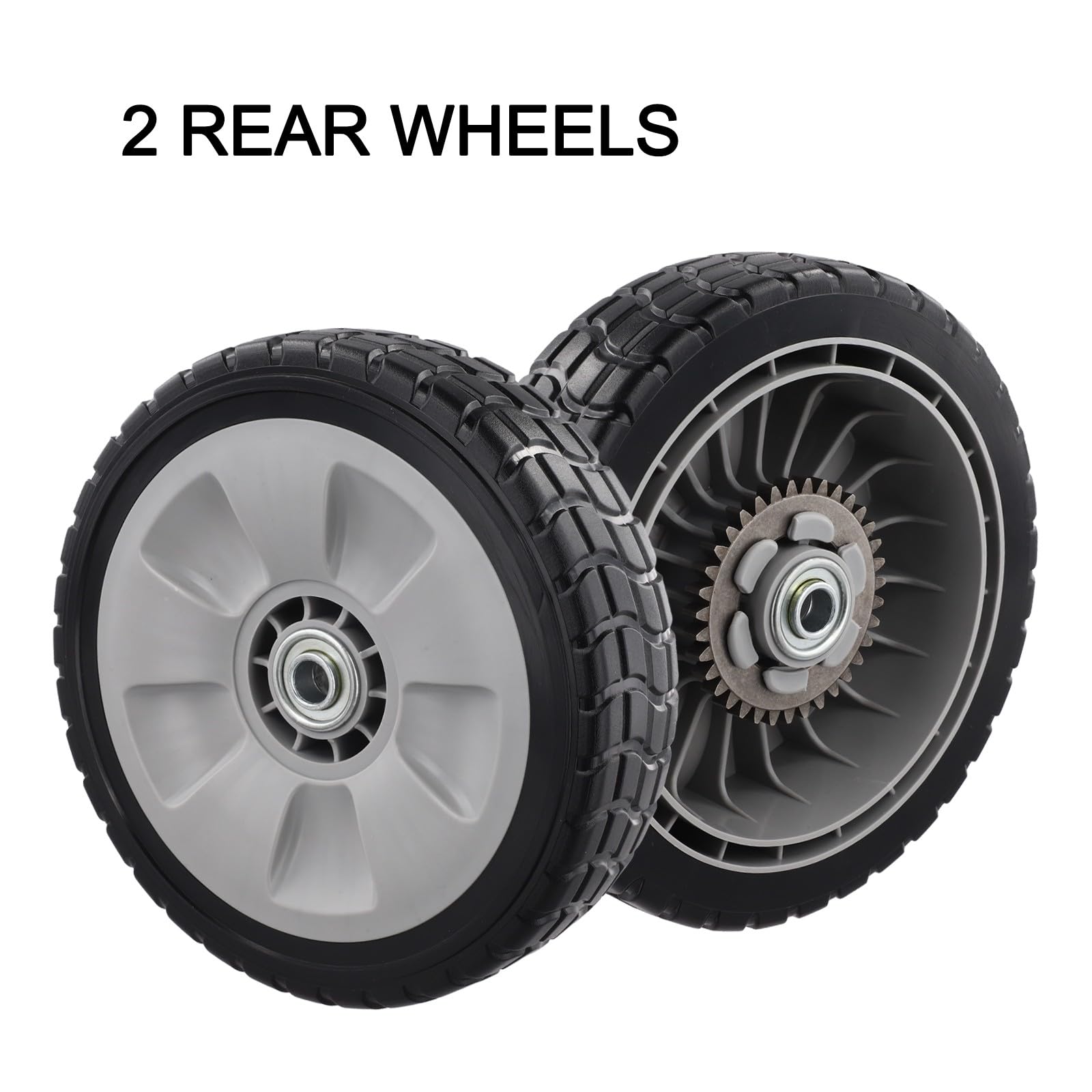 Ruedas para cortacésped HRR216 HRS216 HRT216, 8 x 2 pulgadas delanteras y traseras para juego de neumáticos con kit de engranajes de transmisión 12T, 44710-VL0-L02ZB