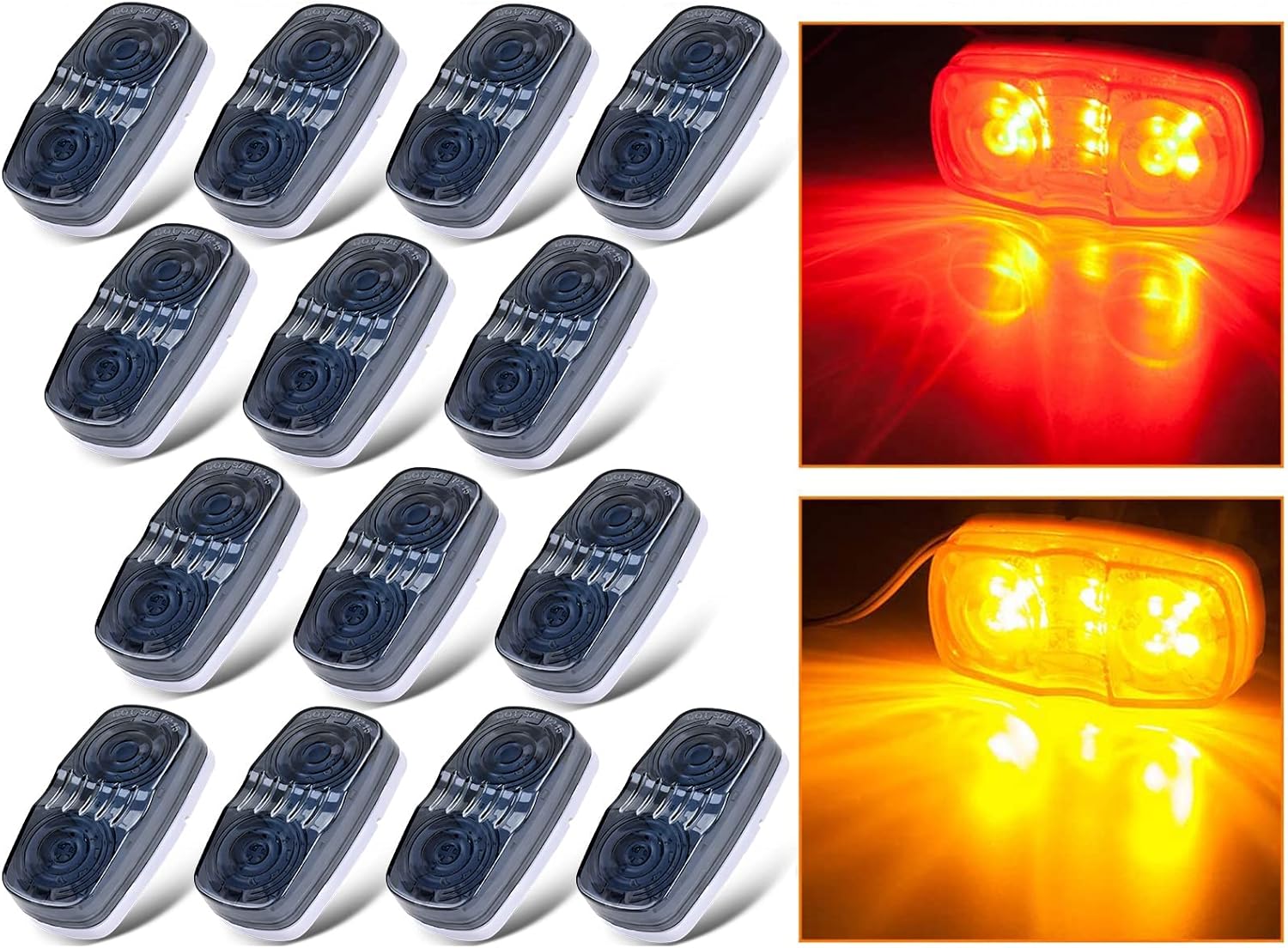 LIMICAR LED Marker Light, 14X Trailer Marker Lights, 12 LED