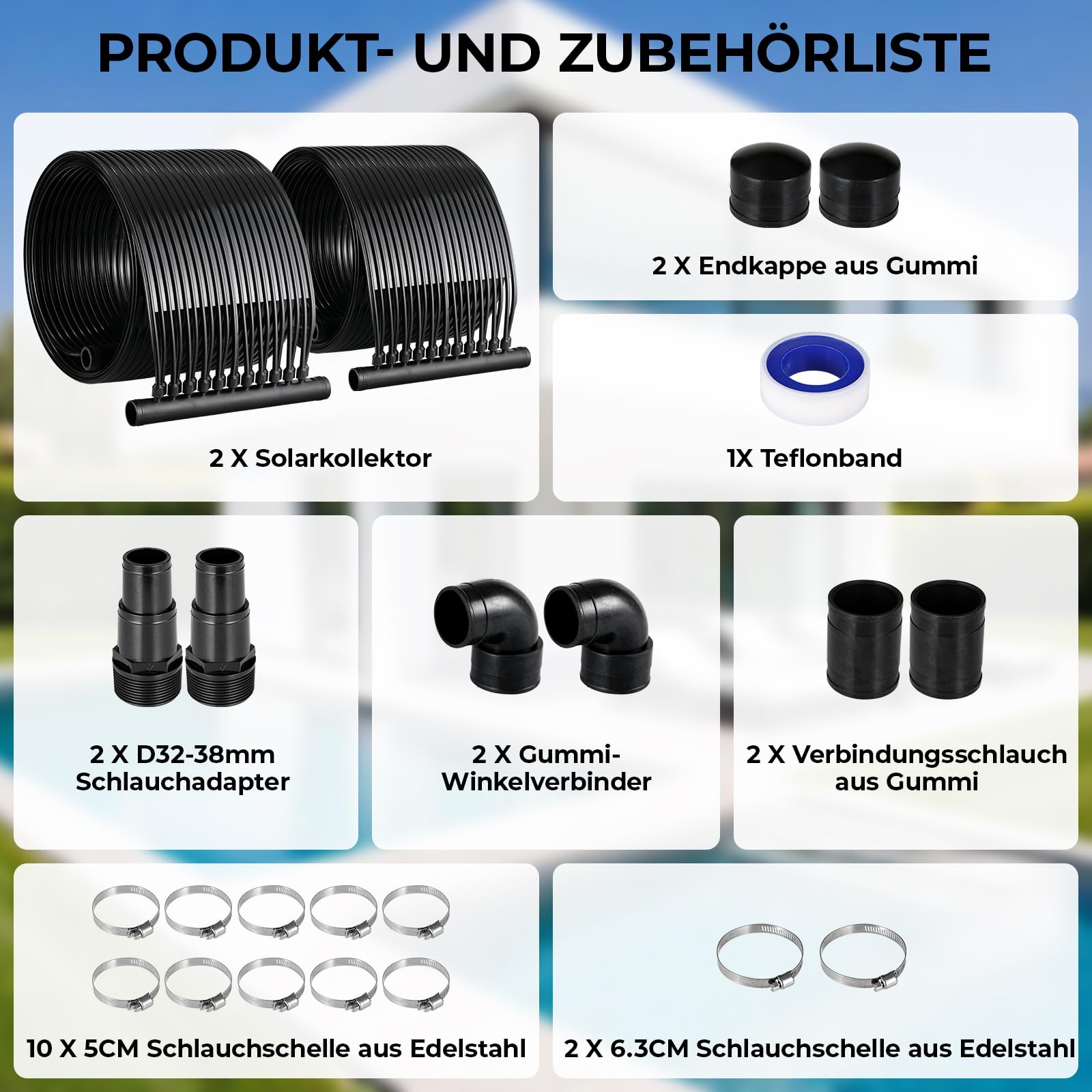 Podgrzewacz basenowy z kolektorem słonecznym 600x75 cm, podgrzewacz solarny, basen 4,2 ㎡o pojemności wody do 24000L, mata grzewcza z maty solarnej, odporna na promieniowanie UV