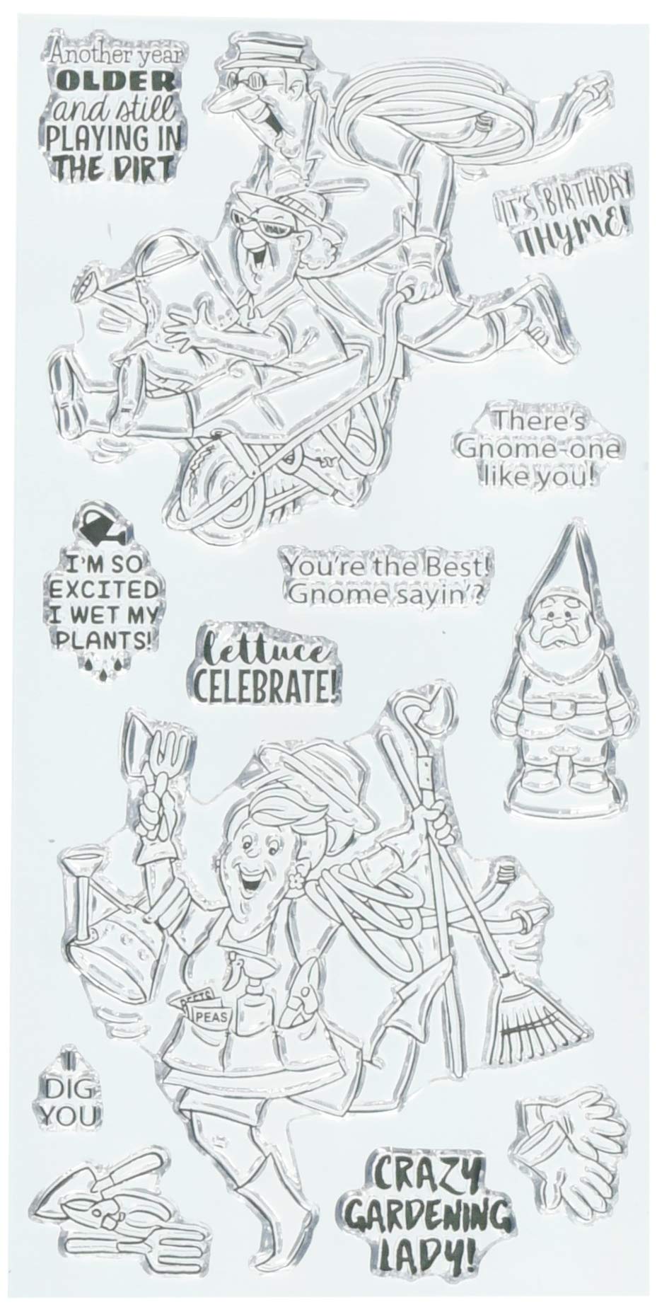 Art ImpressionsGotta Garden Work & Play Clear Stamps, Multicolor