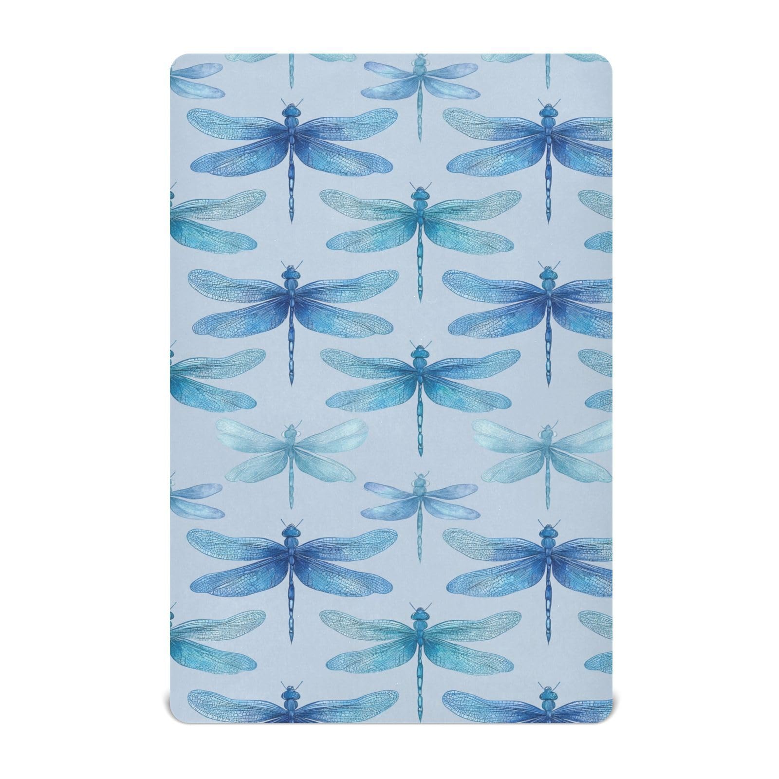 Crib Sheet Breathable Soft Crib Mattress Sheet for Baby Toddler Boys Girls Fitted Pack n Play Crib Sheet Fit Standard Crib Mattress 39 x 27 Inch Blue Dragonflies