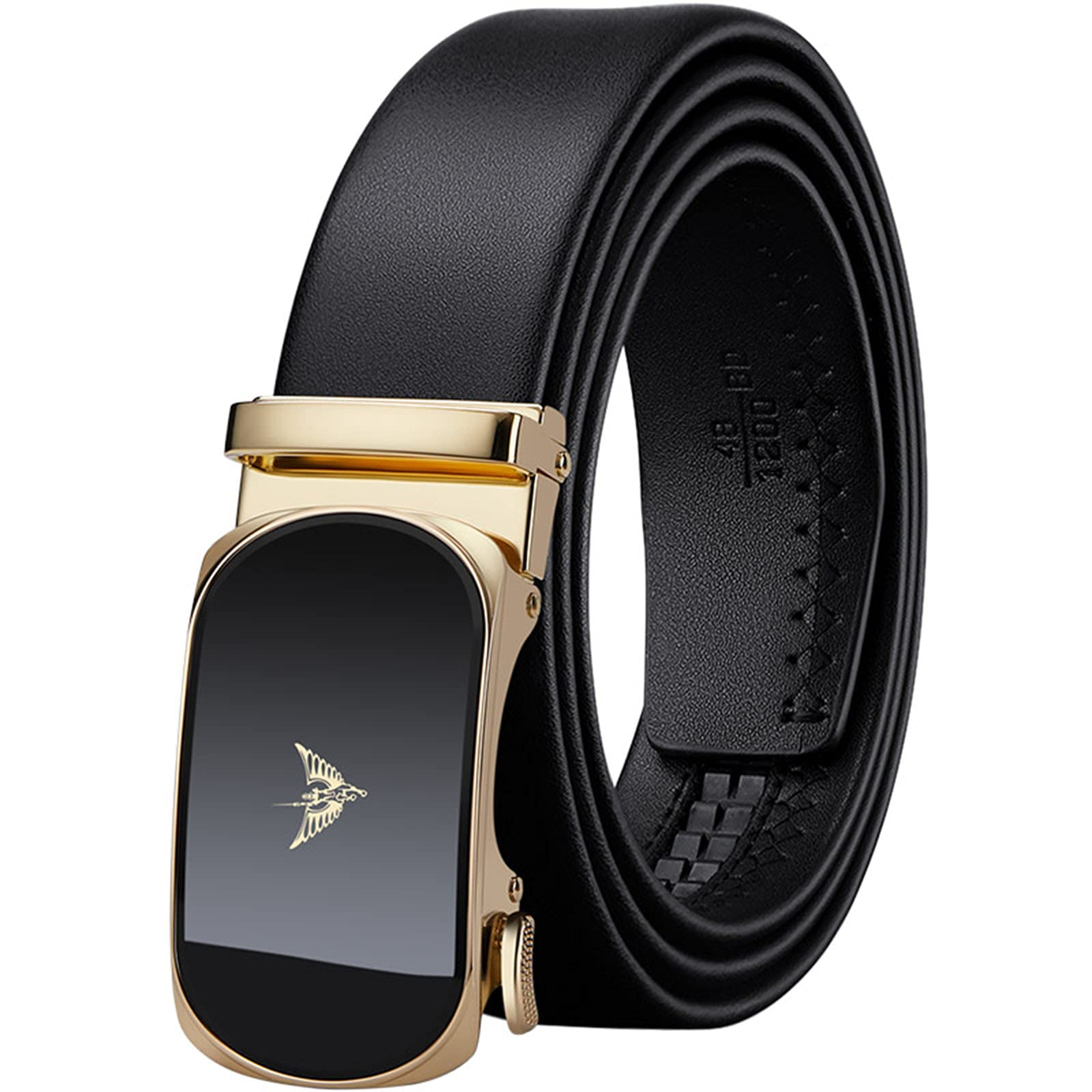 VANNANBA Leather ratchet Belts for Men with Automatic Sliding Buckle with Gift Box