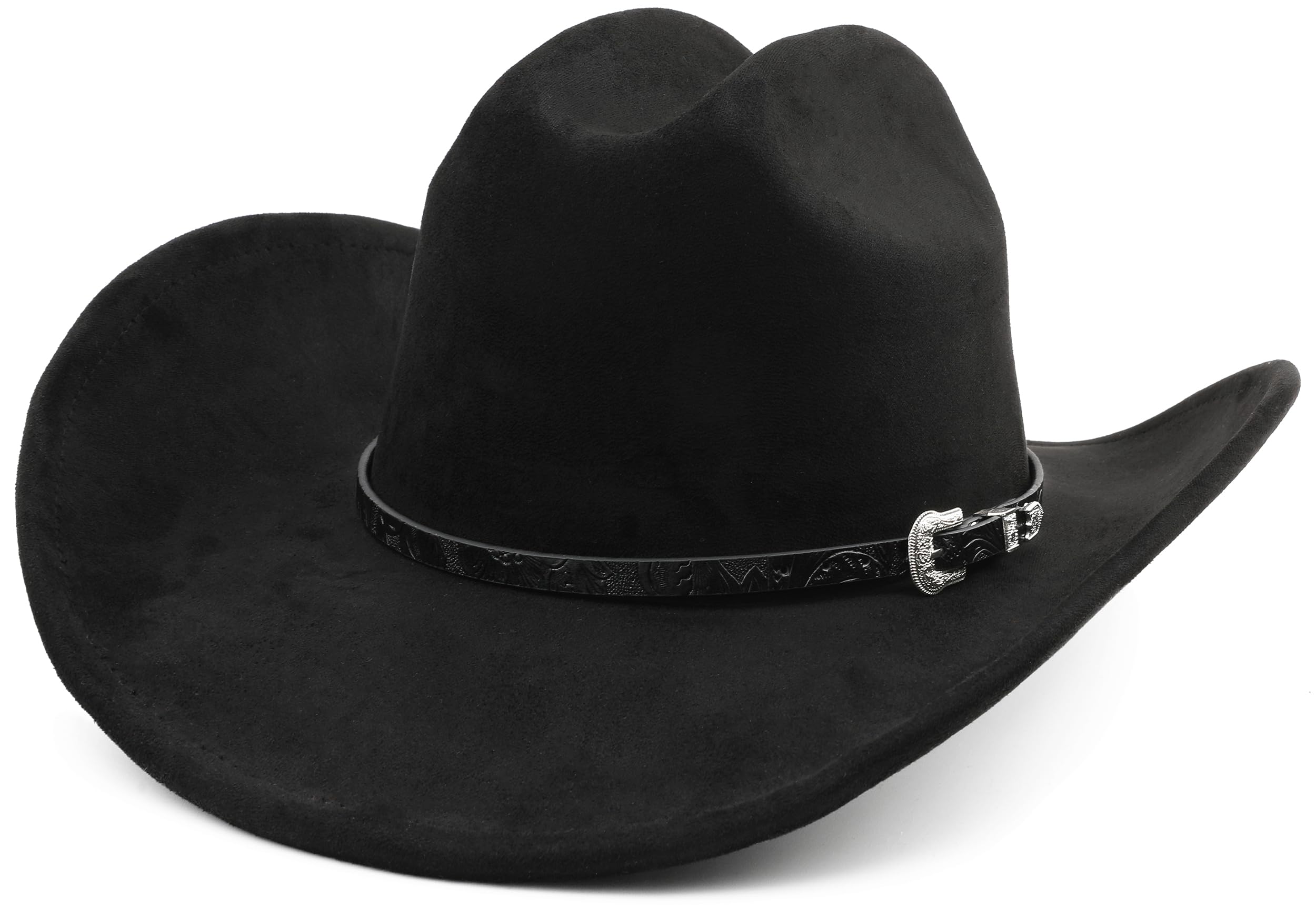 MeleshBig Cowboy Hat for Women Men Wide Brim Cowgirls Beach Cattleman Western Cowboys Hat