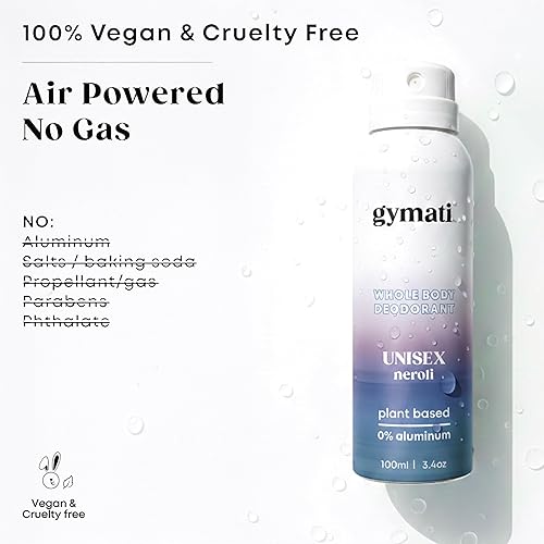 Miniatura 4 de Gymati Desodorante natural Spray corporal libre de aluminio para hombres y mujeres