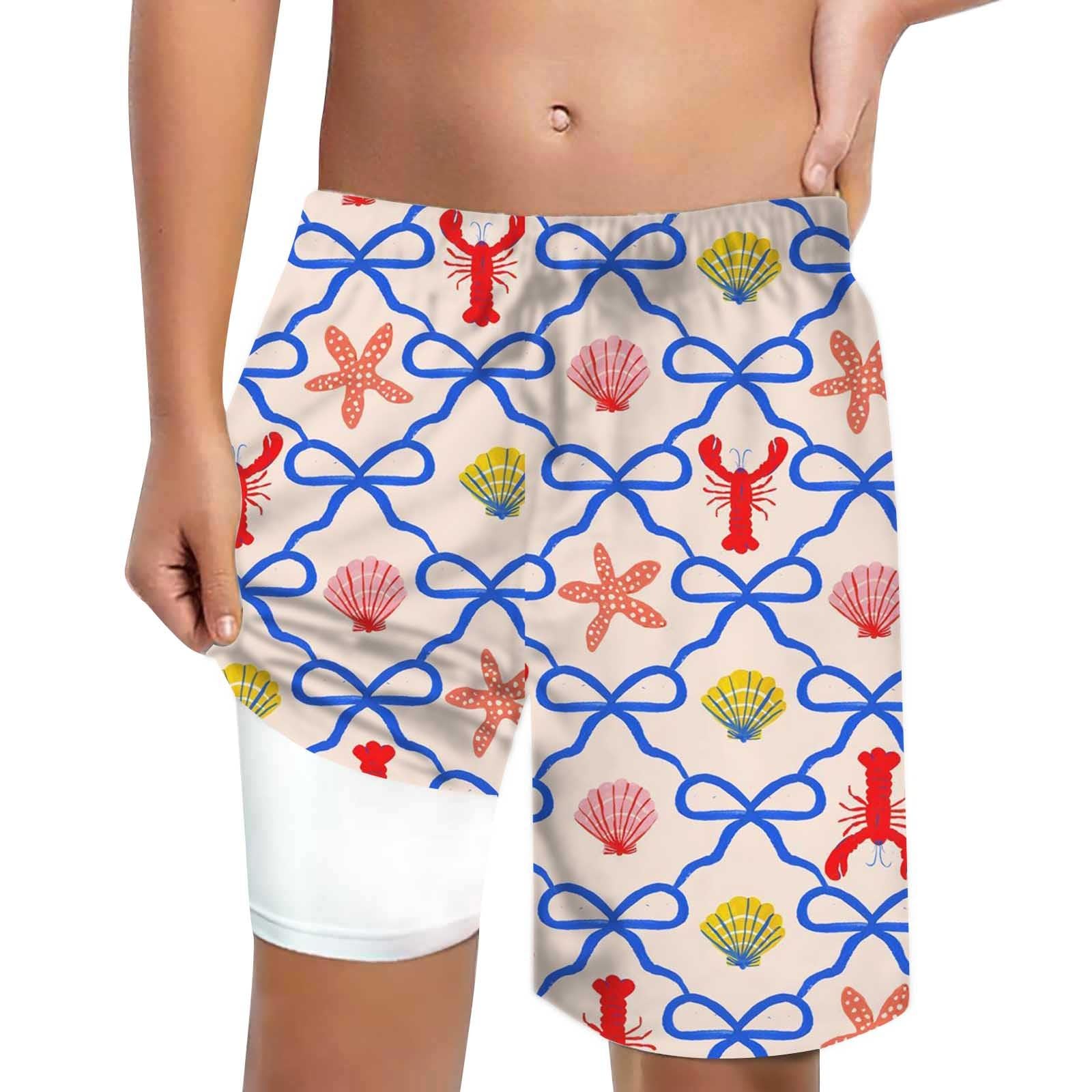 Generisch Swim Trunks für Jungen Jungen Bademode Bademode Badehose mit Kordelzug bequeme Strandshorts für Kinder im Freien Schwimmbadparty