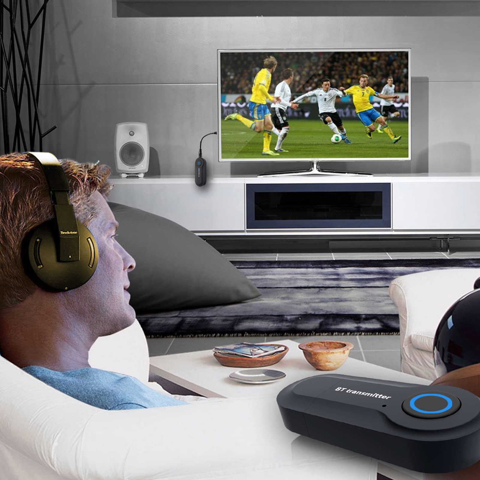 Trasmettitore Bluetooth 5.0, Adattatore Portatile A Bassa Latenza, Audio Stereo Wireless Da 3,5 Mm Per Tv, Cuffie, Mp3, Mp4
