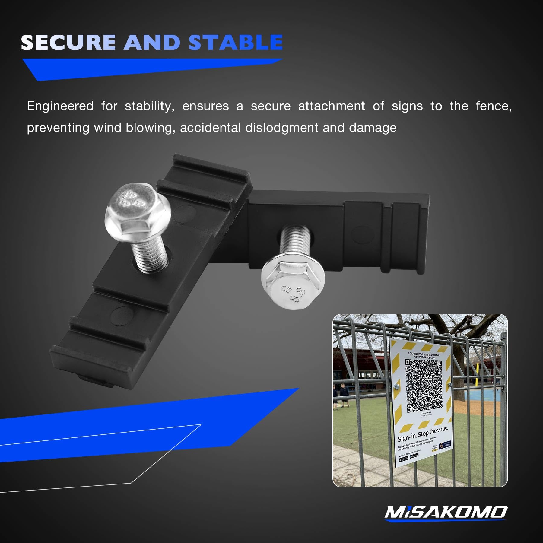 Amazon.com: 8pcs LinKlip Chainlink Fence Easy Sign Mount Fastener Bracket  Clamp with Stainless Steel Bolt, for Standard Chain Link Fence Sign  Mounting Bracket Clip, Metal Flags Banners Displays Signs Hang : Industrial