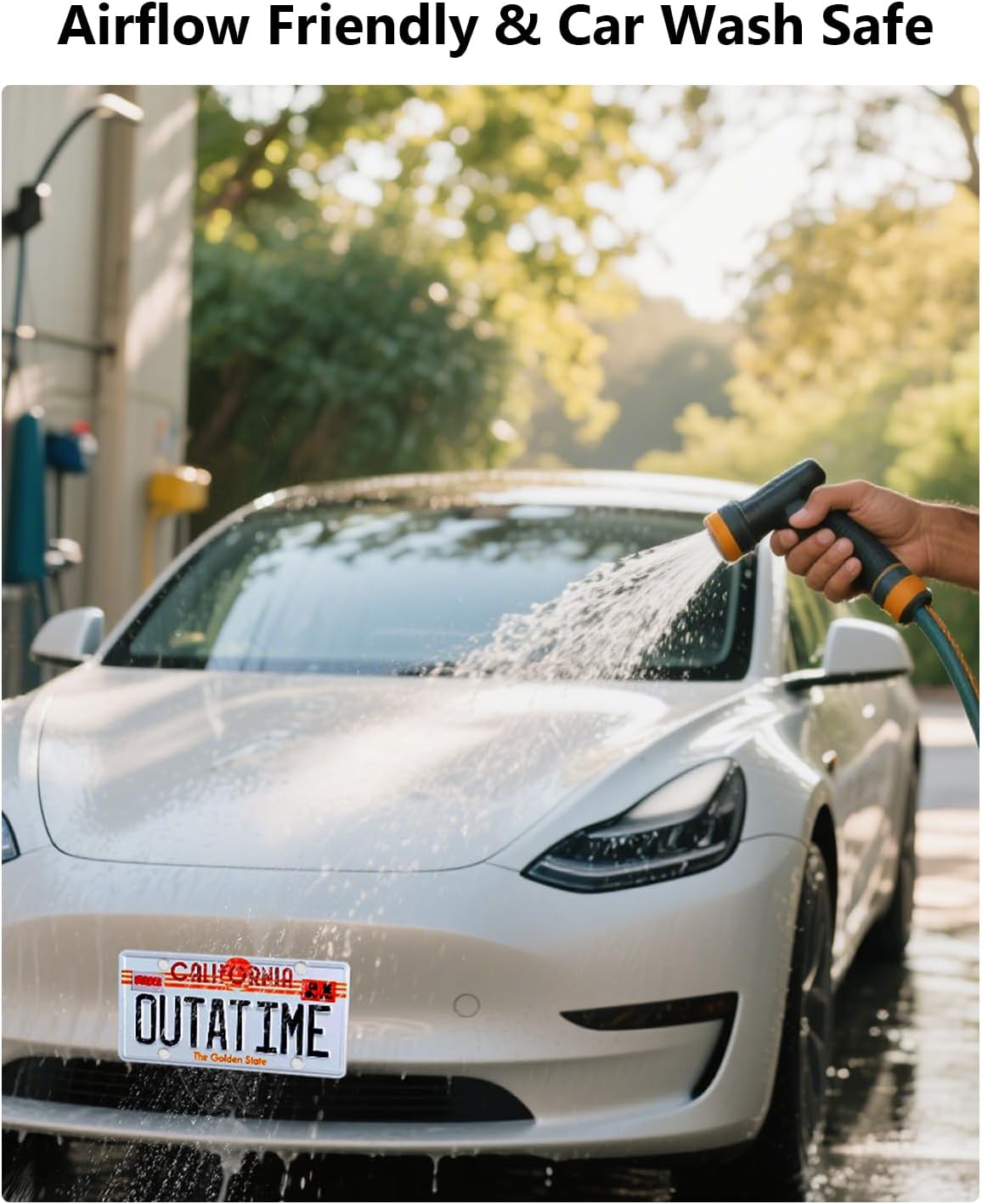 No Drill Tesla Front License Plate Holder Model Y 2020-2024 Model 3 2017-2023 Lockable Bracket License Plate Frames No Adhesives License Plate Mount Kit with Anti-Theft Features